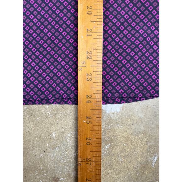 Banana Republic Women’s Blouse Small Purple Geometric Diamond Print - Picture 7 of 7